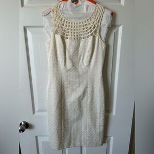 ANTONIO MELANI Cream Textured Mini Dress